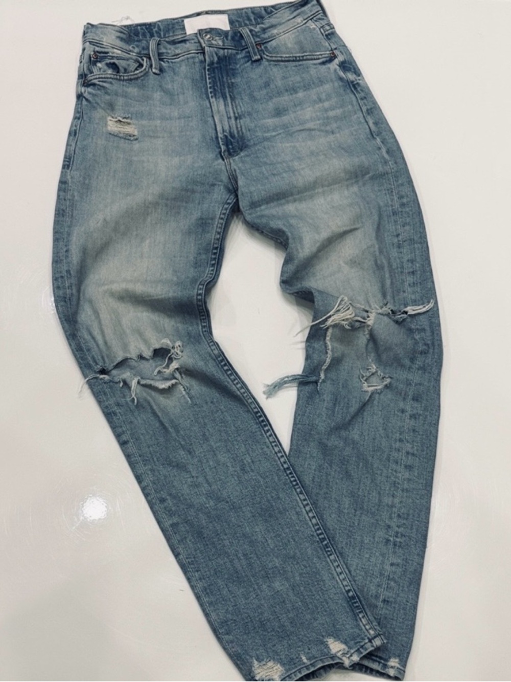 MOTHER High waisted rider skimp jeans in The Confession wash